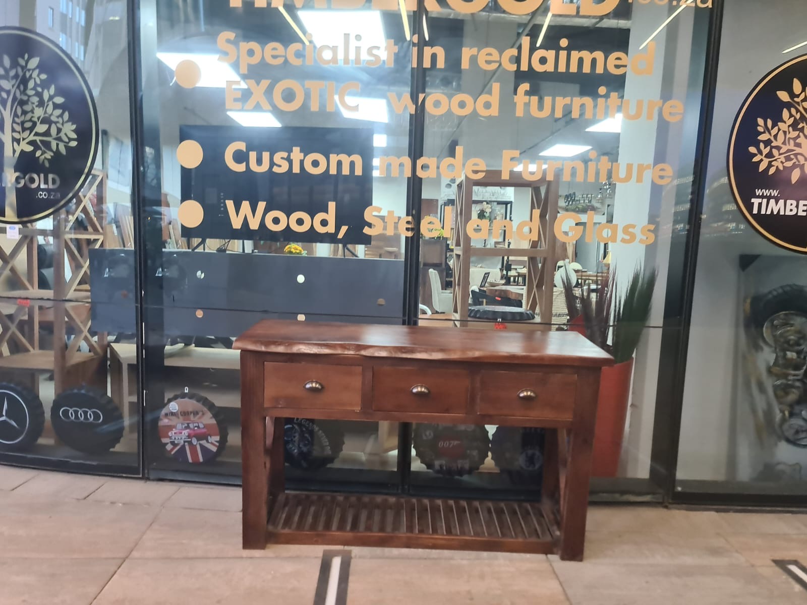 Live Edge Rosewood top side table