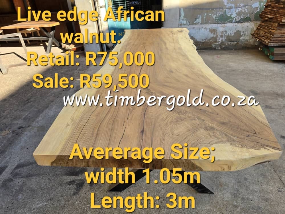 Live edge African walnut