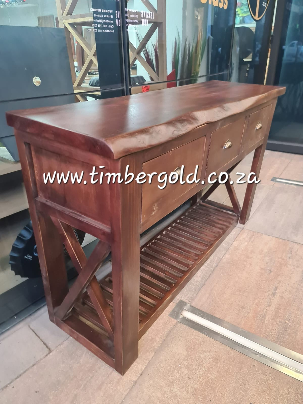 Live Edge Rosewood top side table