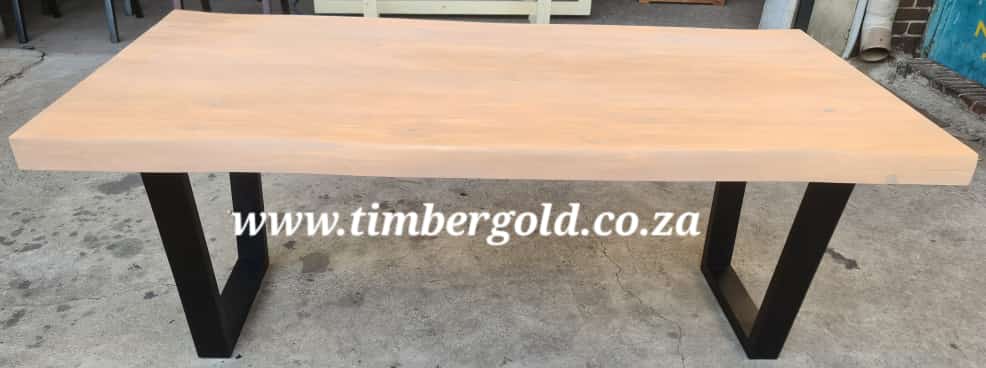 Cream washed solid wooden pine table