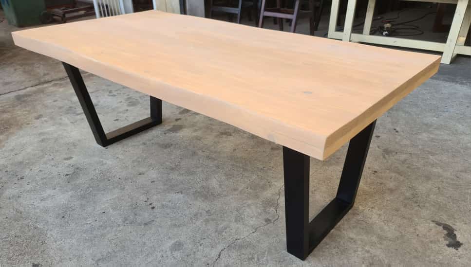 Cream washed solid wooden pine table