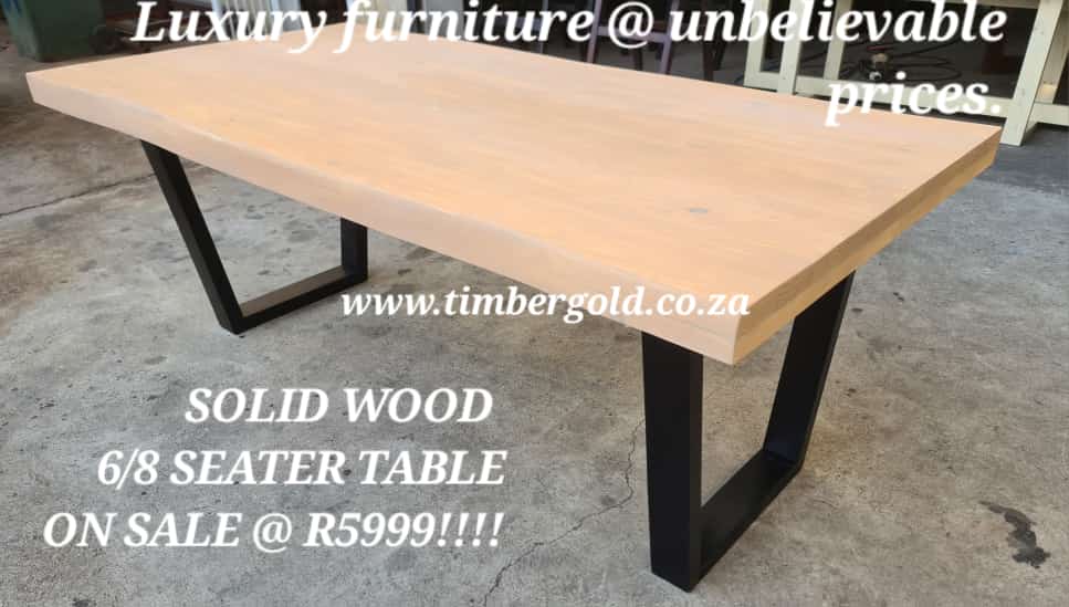 Cream washed solid wooden pine table