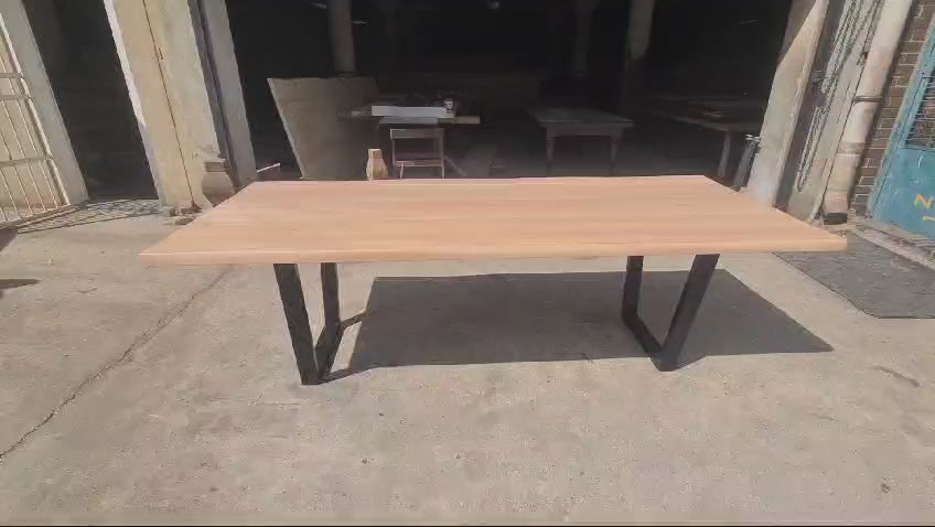 White Washed Maple Live Edge Table