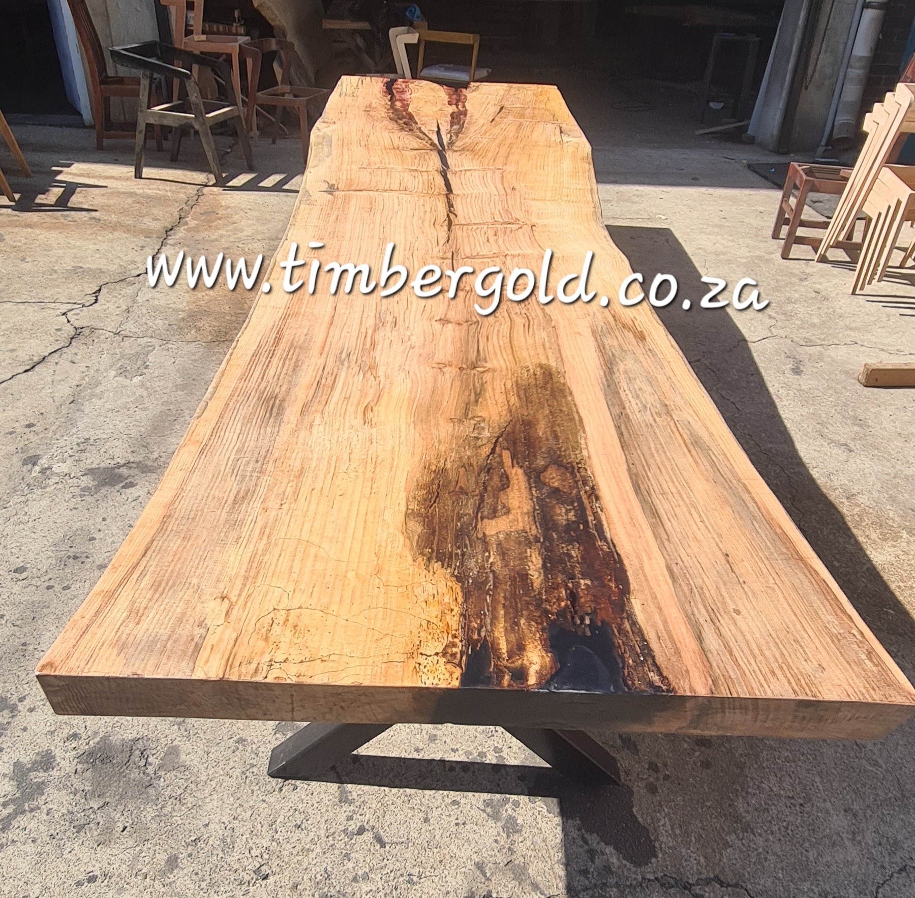 LIVE EDGE PINE TABLE, EXTRA LONG 5.5M