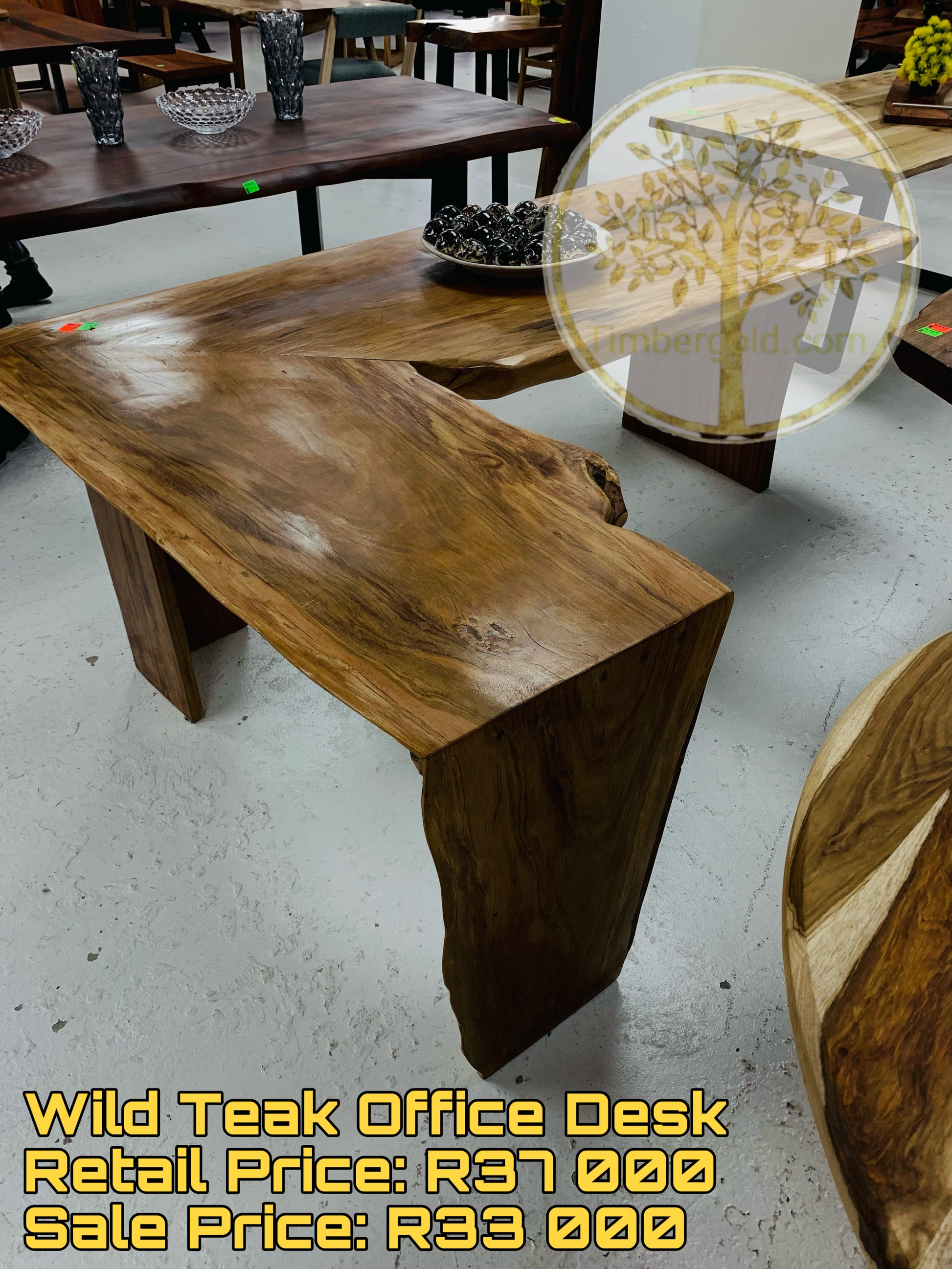 Wild teak office desk