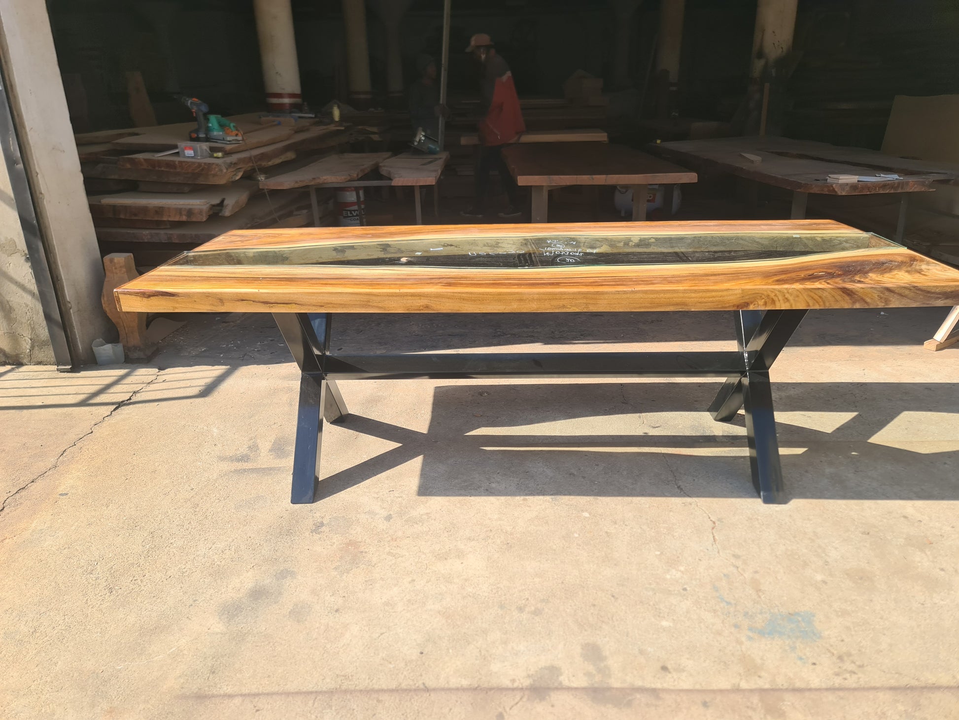 Glass insert Dining table