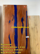 Load image into Gallery viewer, Rosewood and blue epoxy resin
