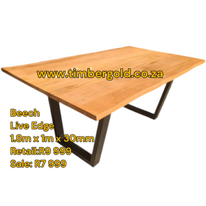 Beech live edge table