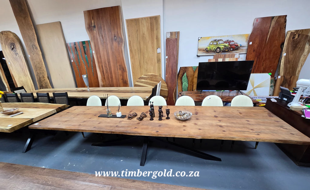 Live edge "Aged" Pine Dining table Table/Conference Table