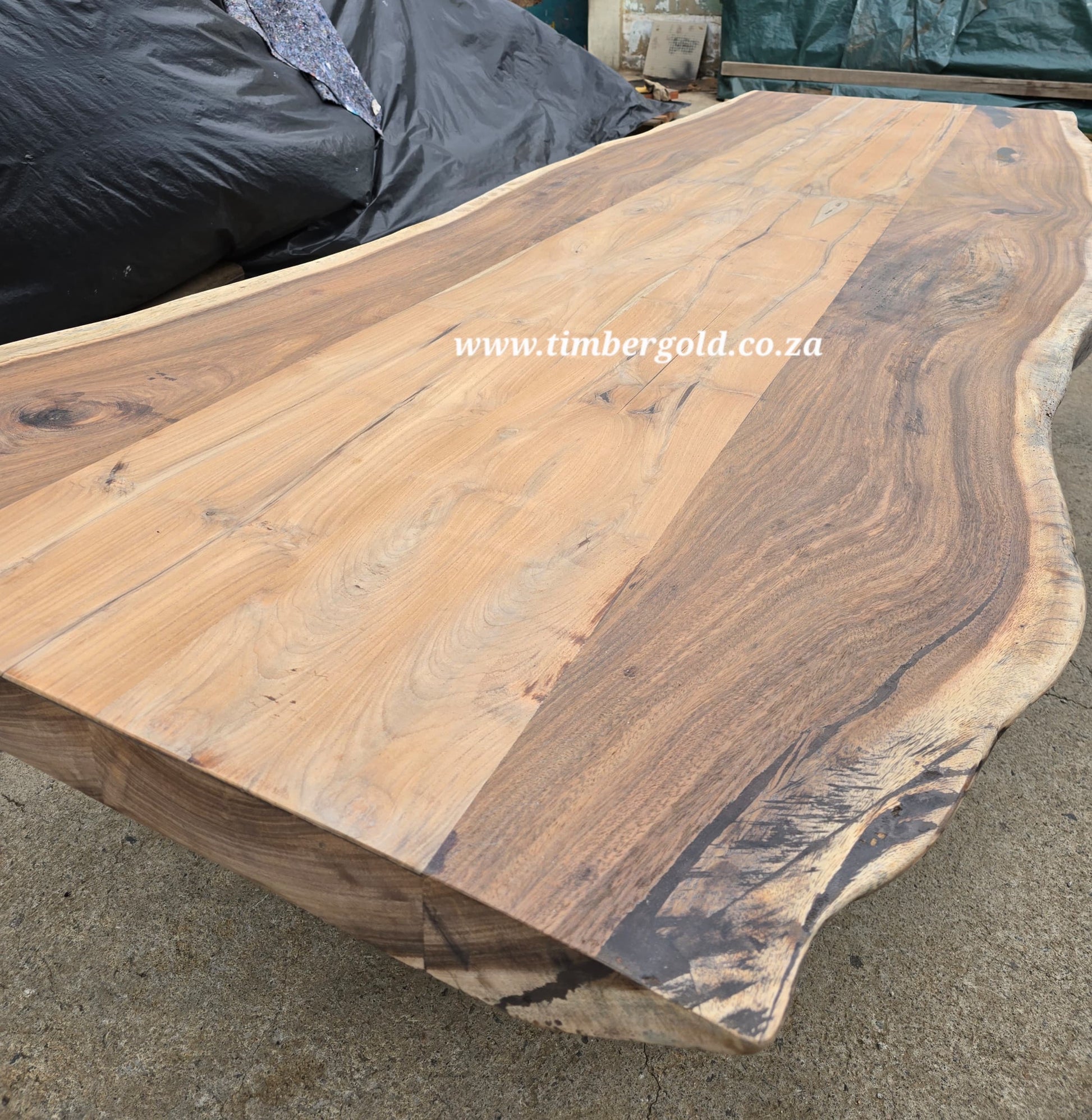 Live edge Wild Walnut Dining table with Teak(Tectona grandis insert) Table/Conference Table