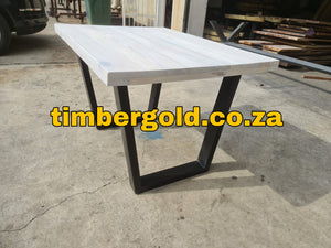 White washed solid wood table