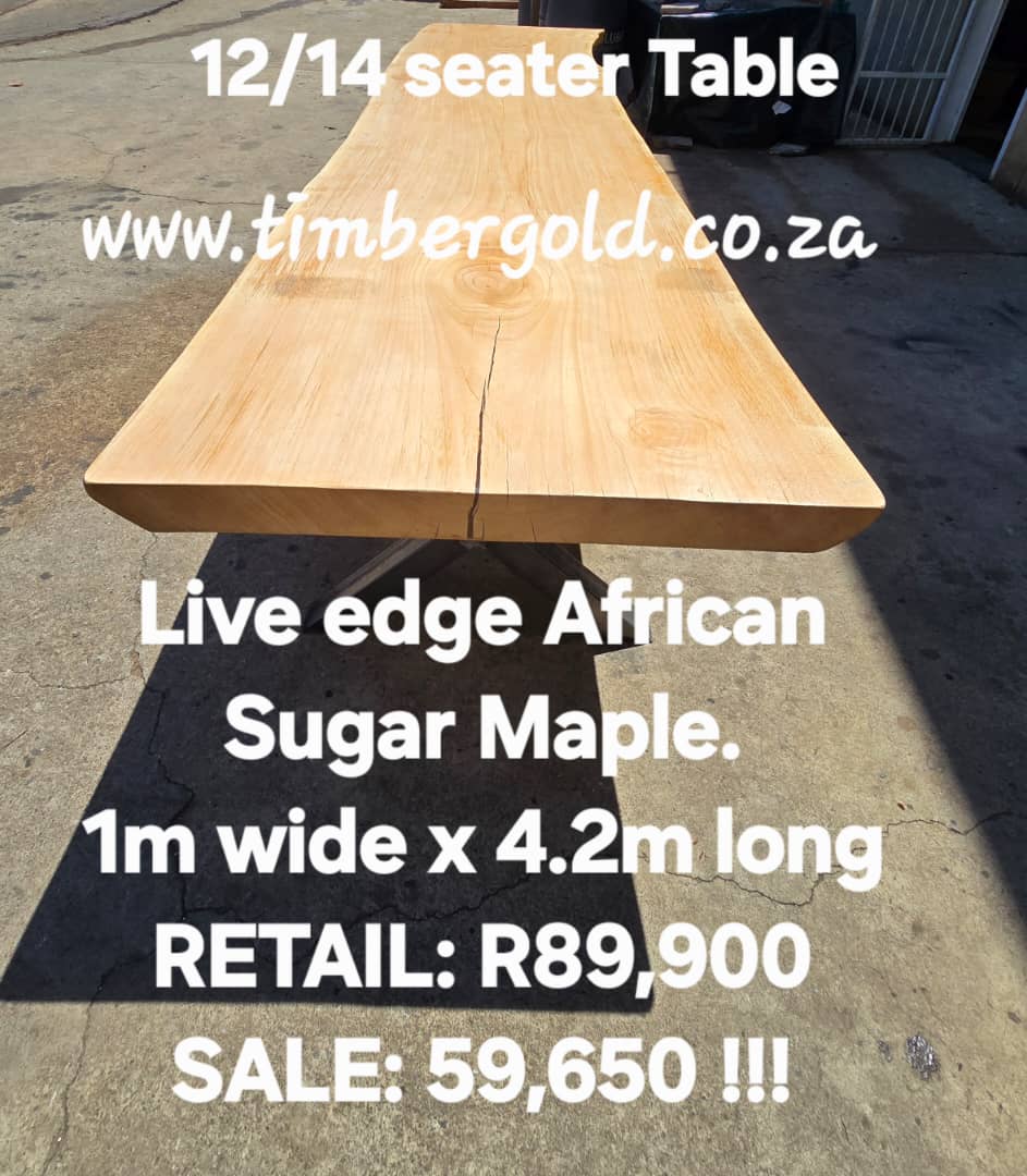 Live edge African
Sugar Maple.