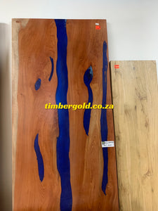Rosewood and blue epoxy resin