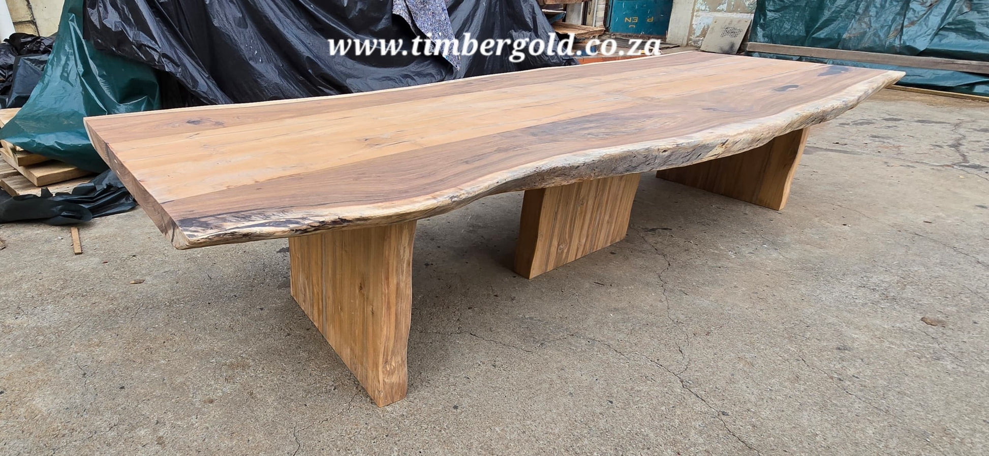 Live edge Wild Walnut Dining table with Teak(Tectona grandis insert) Table/Conference Table