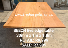 Load image into Gallery viewer, Beech live edge table
