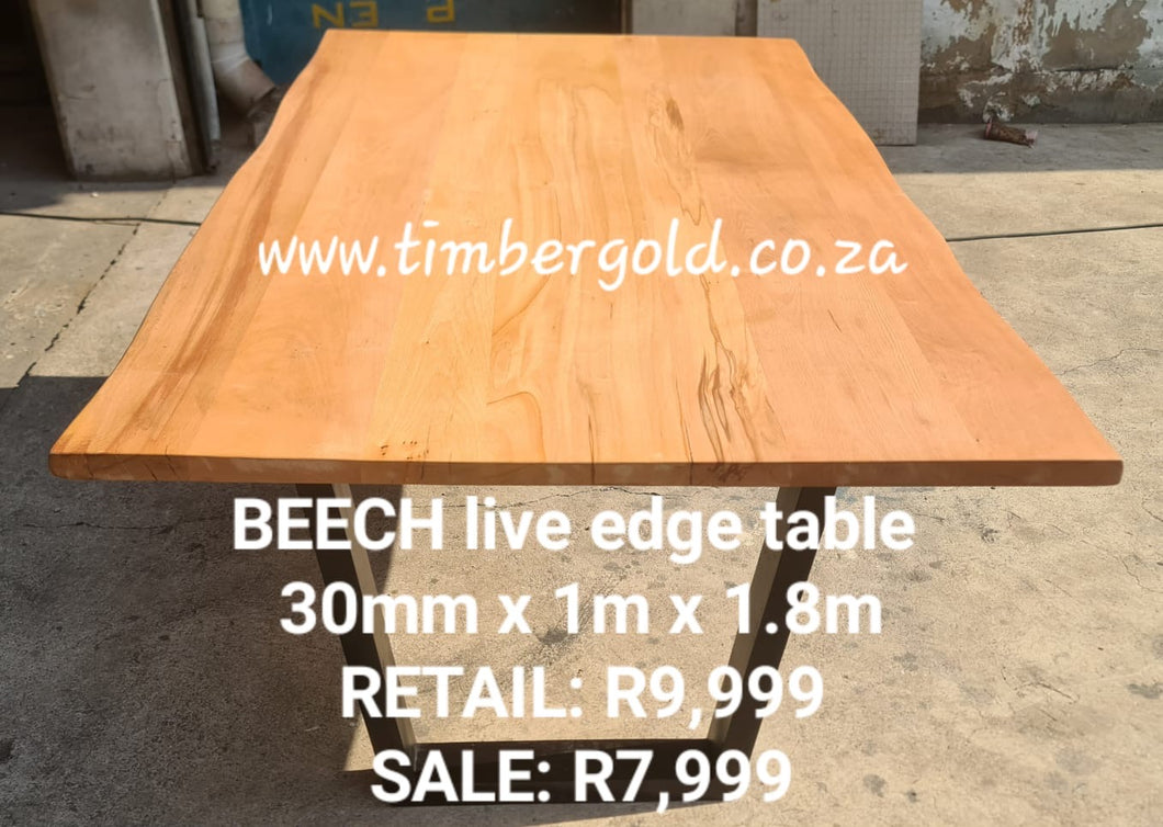 Beech live edge table