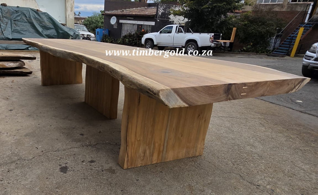 Live edge Wild Walnut Dining table with Teak(Tectona grandis insert) Table/Conference Table