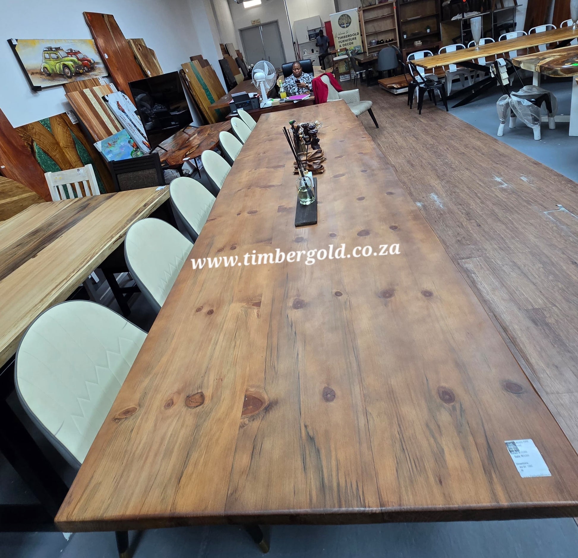 Live edge "Aged" Pine Dining table Table/Conference Table