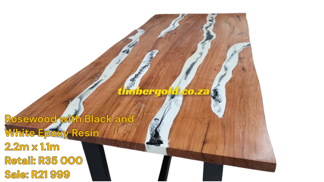 Rosewood and white and black epoxy resin