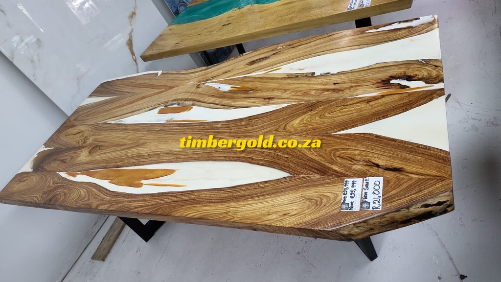 Olive rosewood with white and gold epoxy resin