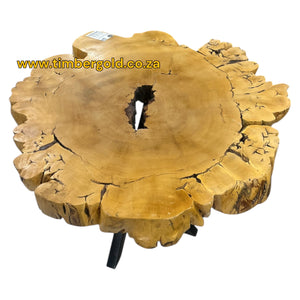 African Maple Round Live Edged Table