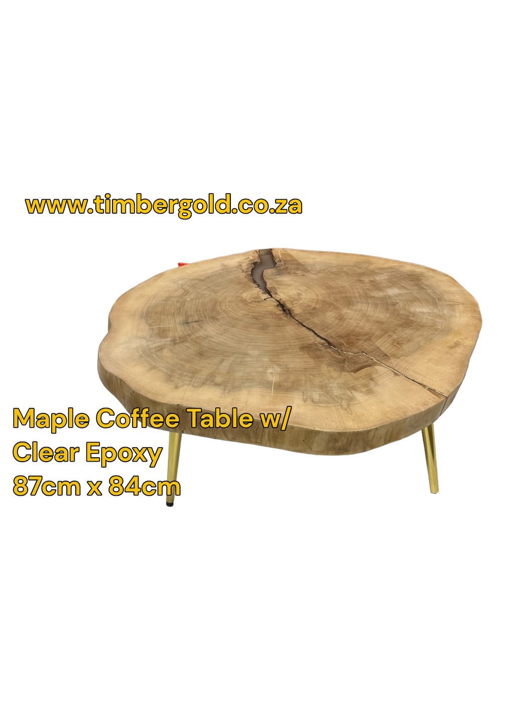 Maple Coffee Table with Clear Epoxy Resin