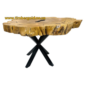 African Maple Round Live Edged Table