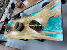 Load image into Gallery viewer, Golden walnut with light blue epoxy resin
