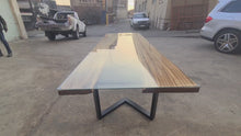 Load and play video in Gallery viewer, Golden walnut table with glass top
