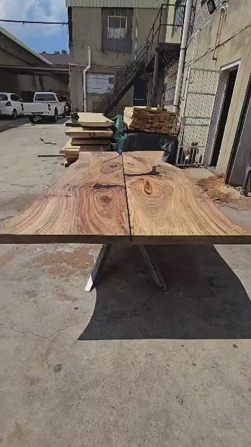 Live edge African Wild Oak, with mini-black epoxy resin.