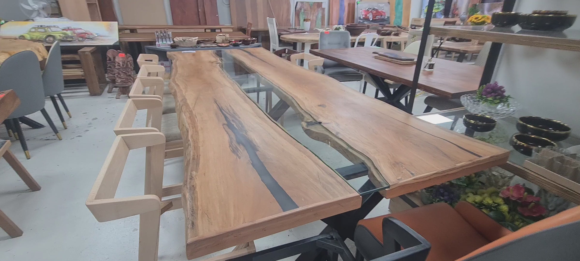 Glass insert table
