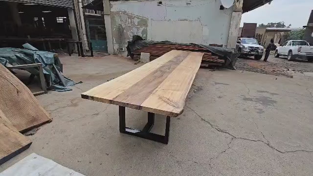 Live edge Cotton wood and African wild Oak
