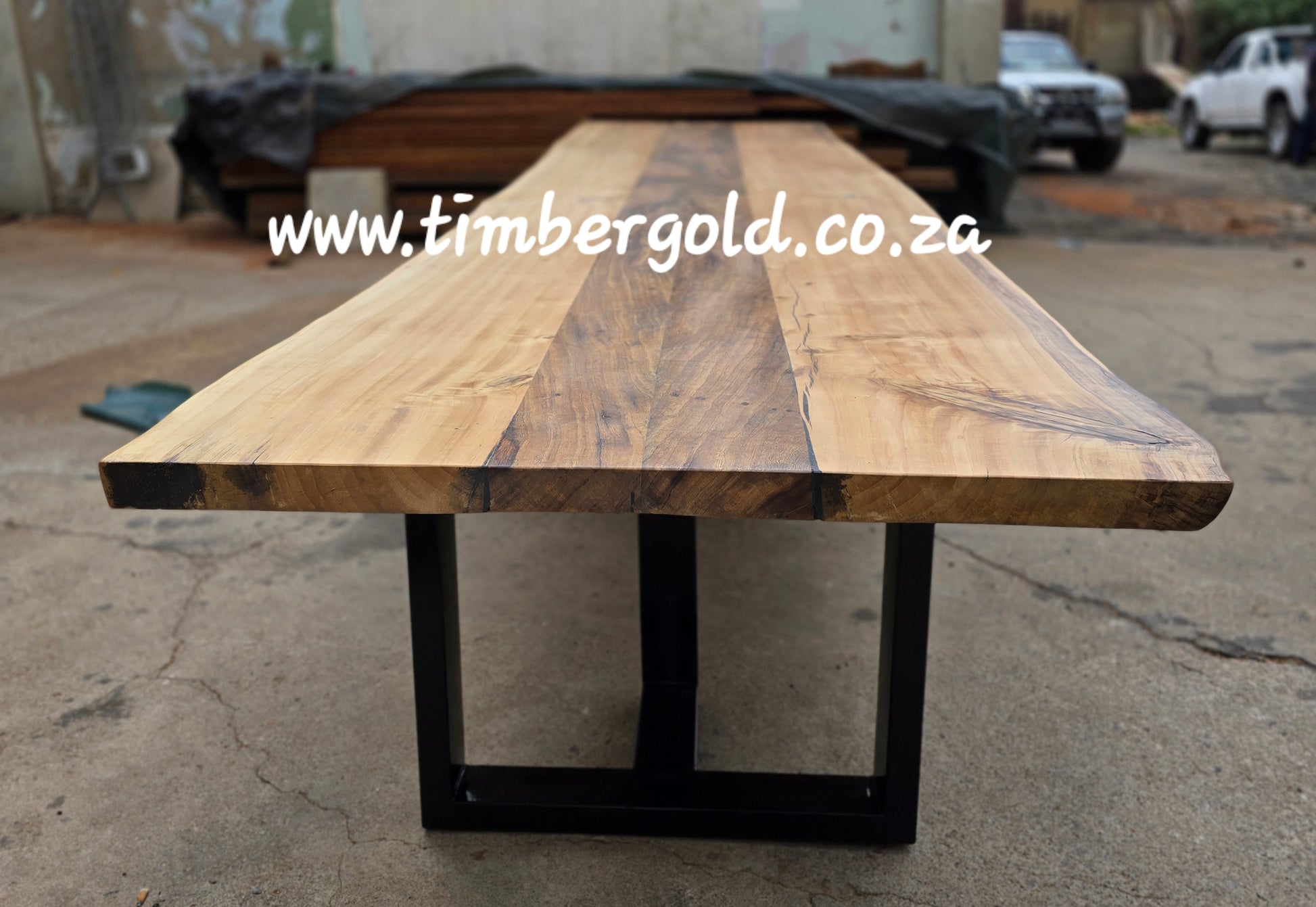 Live edge Cotton wood and African wild Oak