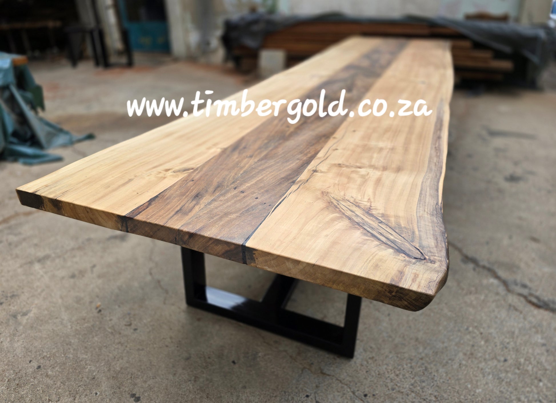 Live edge Cotton wood and African wild Oak