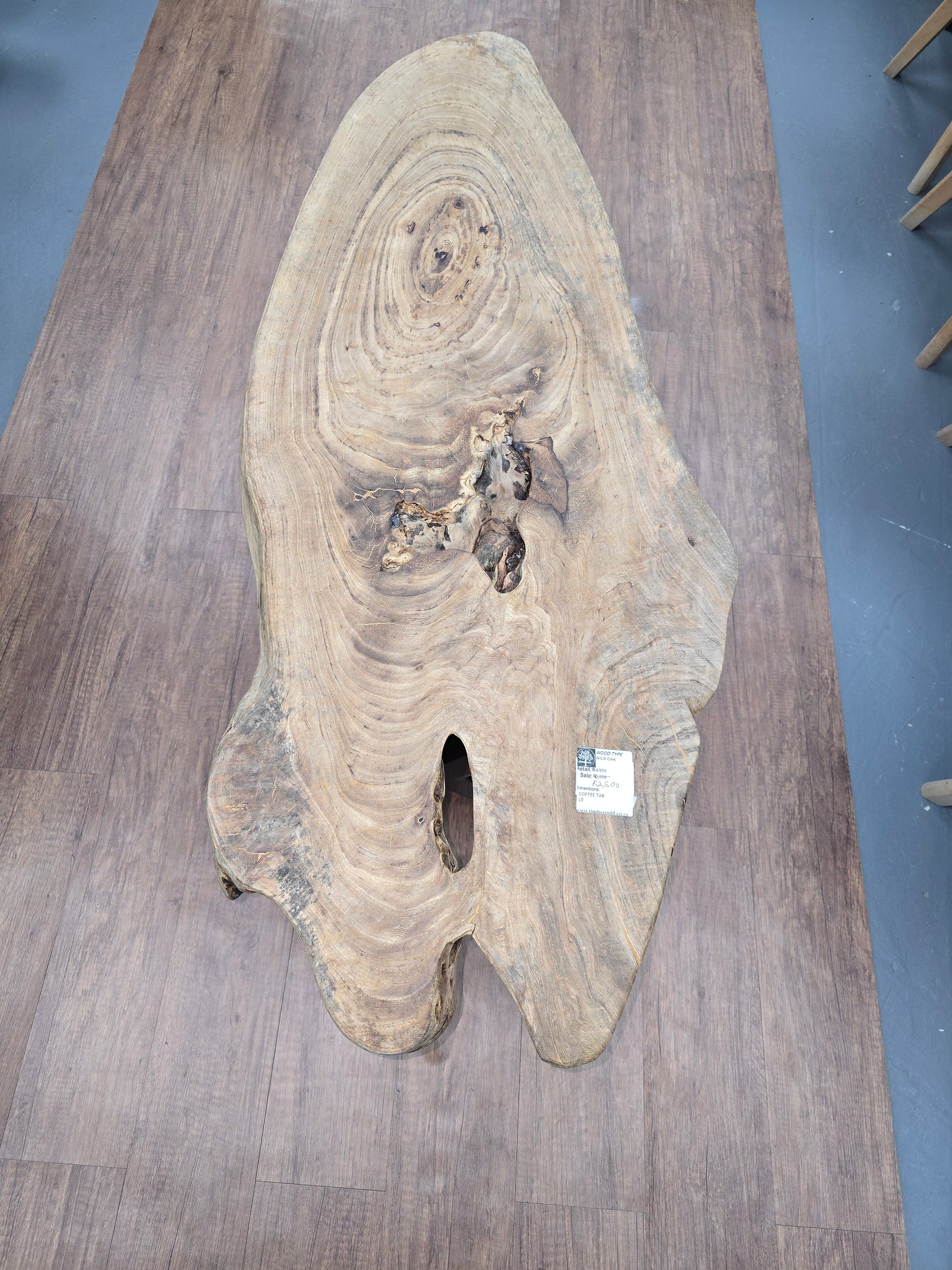 African wild Oak coffee table.