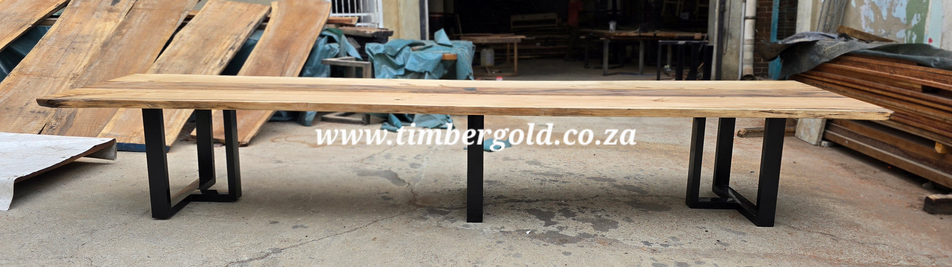 Live edge Cotton wood and African wild Oak