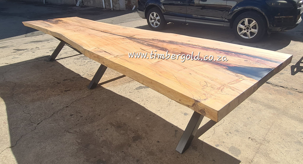 LIVE EDGE PINE TABLE, EXTRA LONG 5.5M