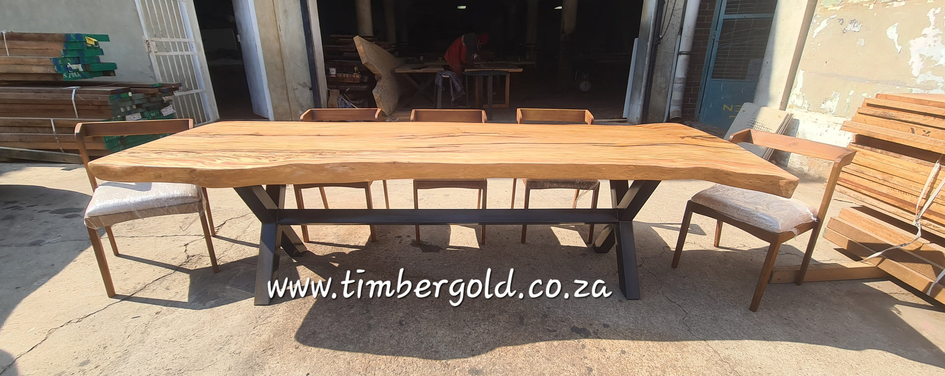 LIVE EDGE PINE TABLE, EXTRA LONG 5.5M