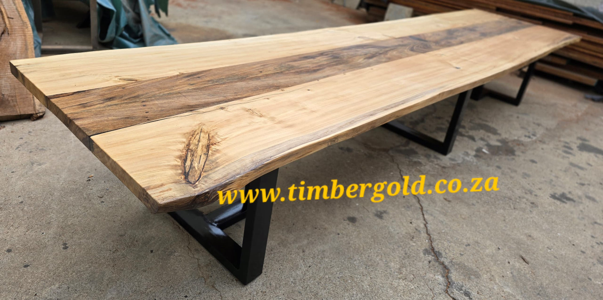 Live edge Cotton wood and African wild Oak