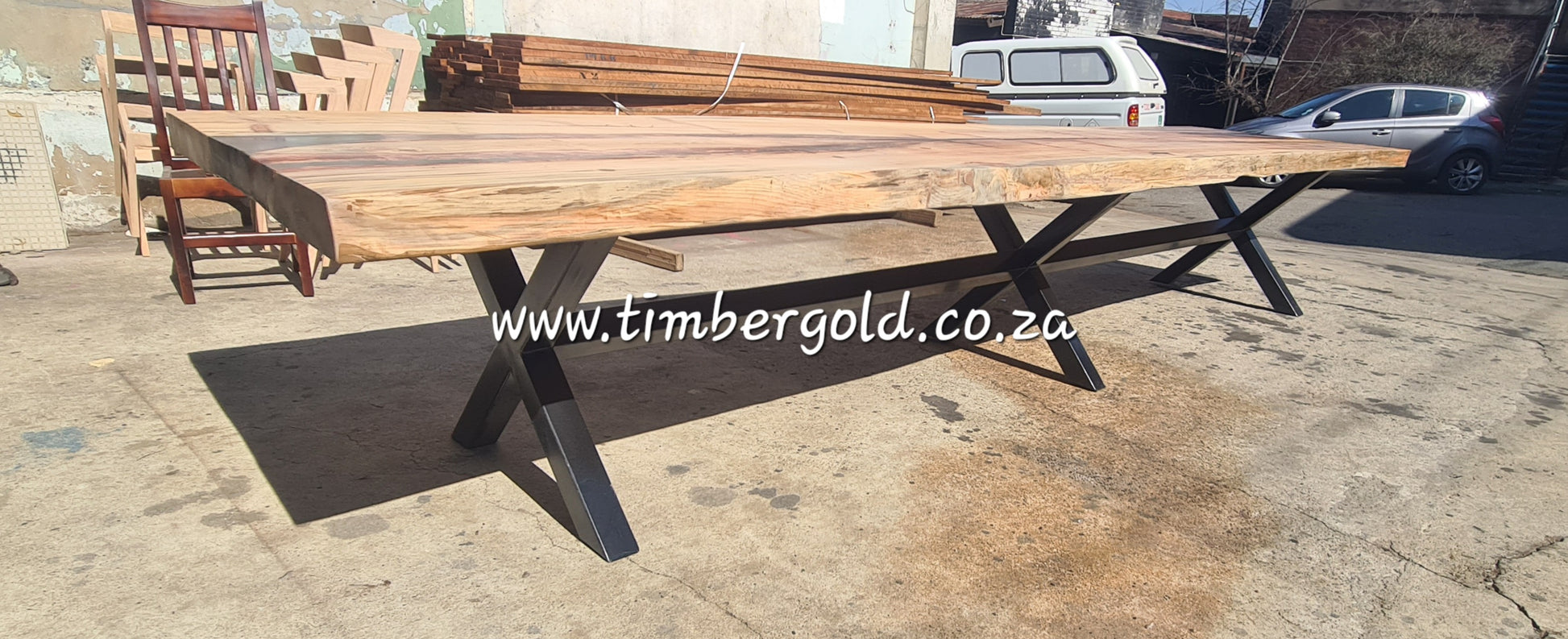 LIVE EDGE PINE TABLE, EXTRA LONG 5.5M