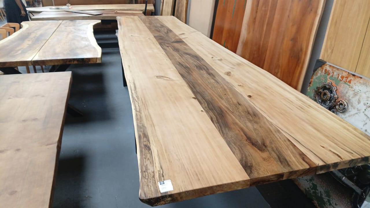 Live edge Cotton wood and African wild Oak