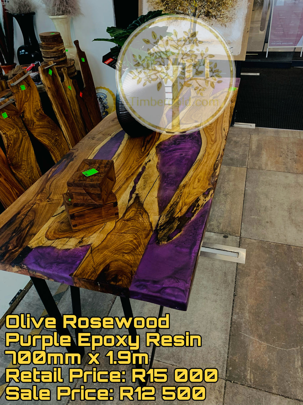 Olive Rosewood with Purple Epoxy Resin
