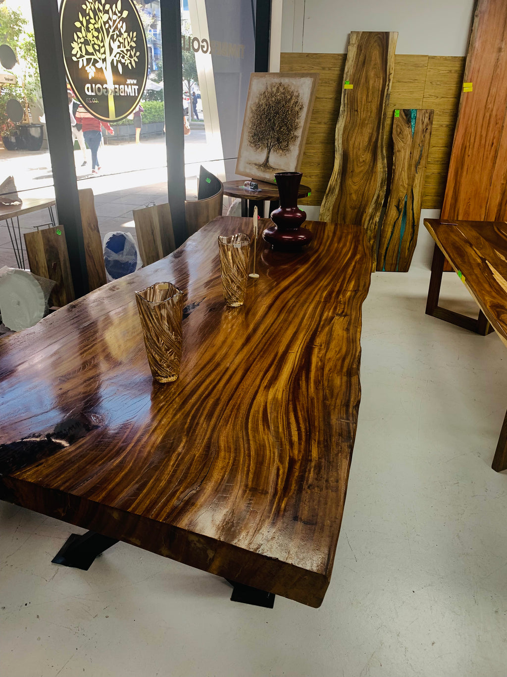 Golden Walnut with Clear Epoxy Resin fill