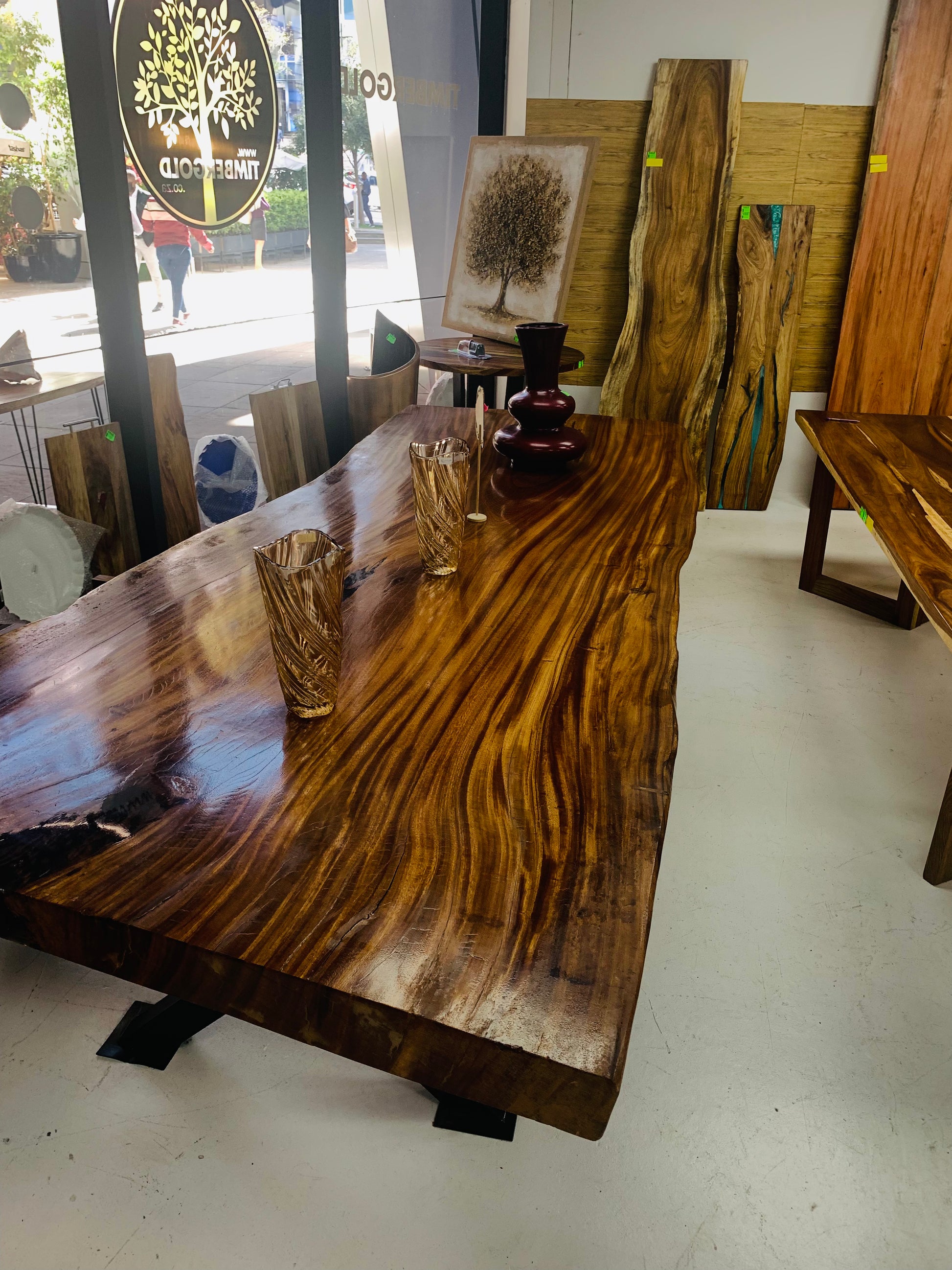 Golden Walnut with Clear Epoxy Resin fill