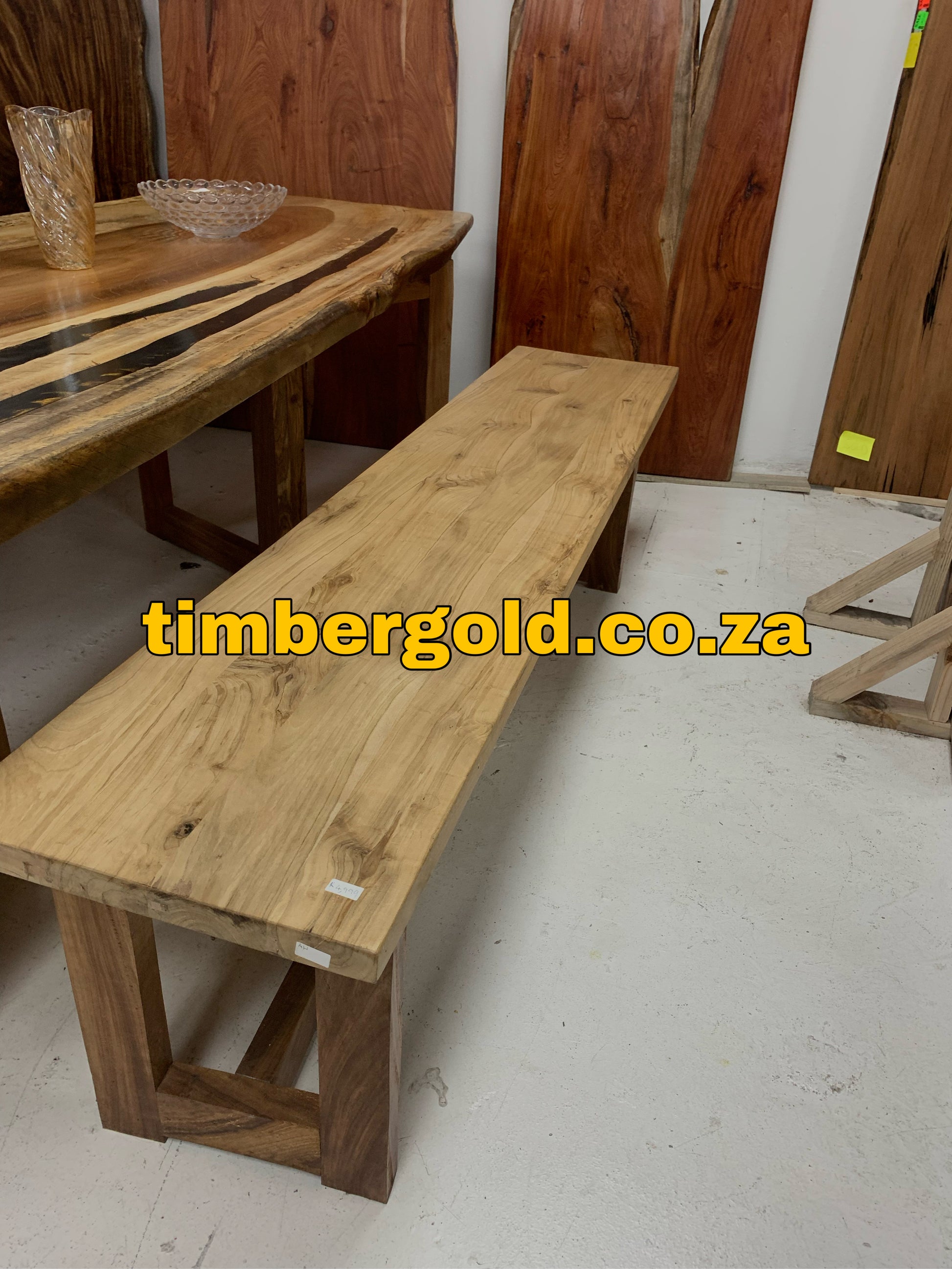 Exotic wooden bench