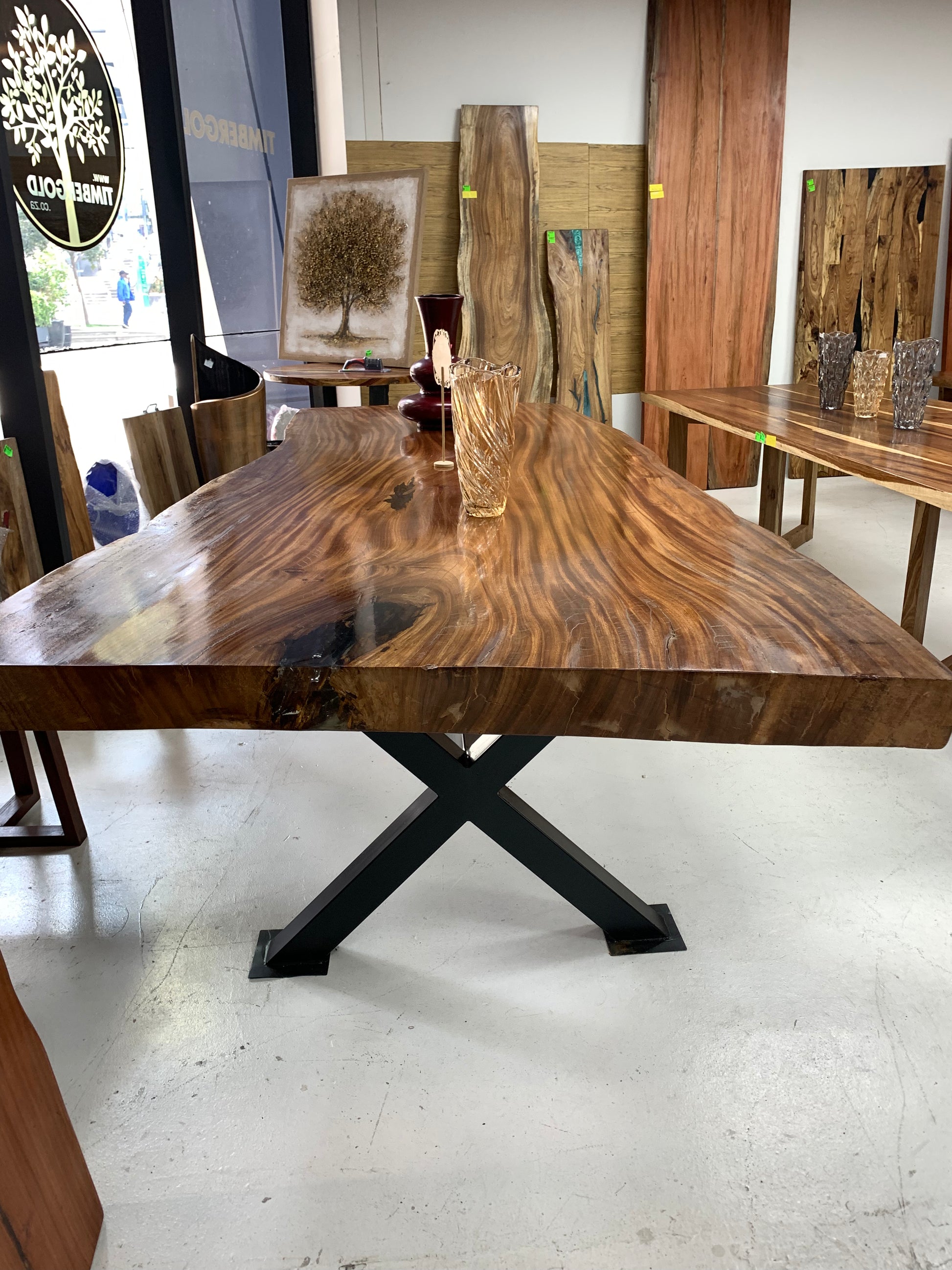 Golden Walnut with Clear Epoxy Resin fill