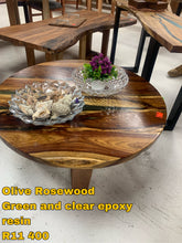 Load image into Gallery viewer, Olive Rosewood table with epoxy
